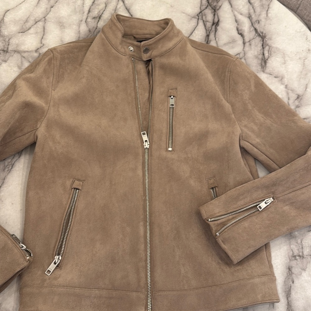 H & M tan leather jacket